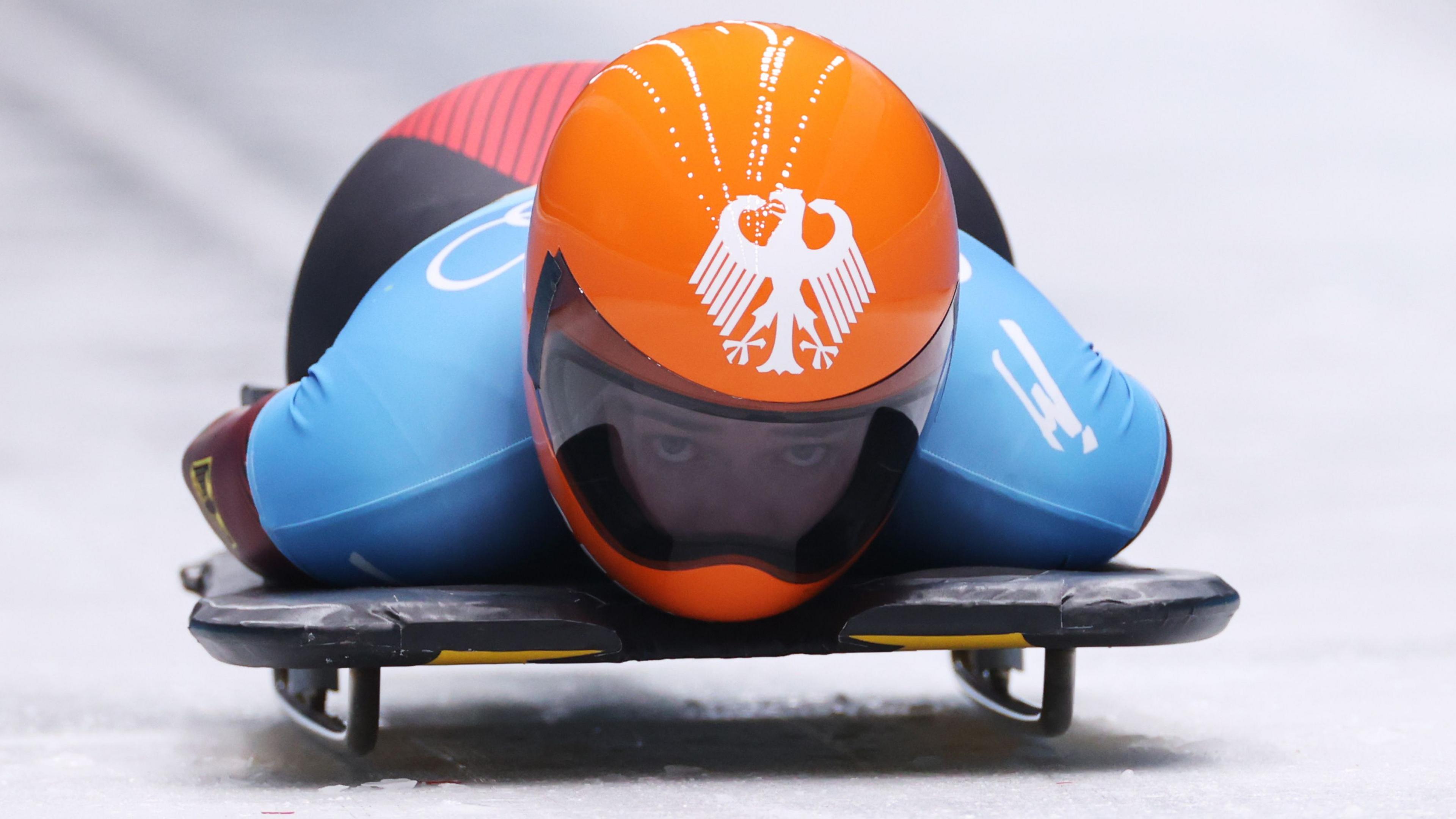 Gold medallist Hannah Neise of Team Germany slides during the Women's Skeleton in 2022