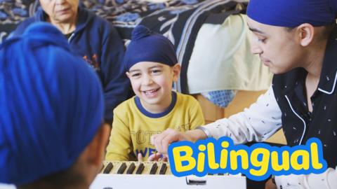 Sikh family play together