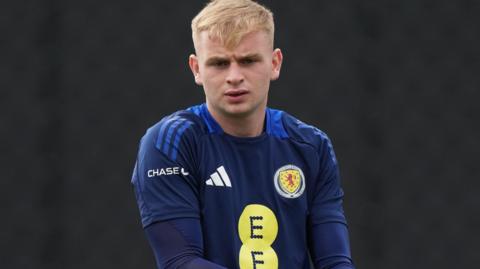 Rory Mahady in training with Scotland