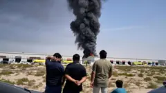 Пожежа на складі в ОАЕ внаслідок іранської атаки дронами