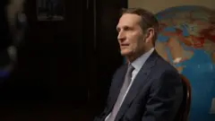 Sergei Naryshkin, Director of Russia’s Foreign Intelligence Service speaks to Steve Rosenberg