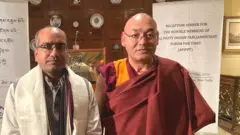 राज्यसभा सांसद सुजीत कुमार के साथ तिब्बती नेता खेनपो सोनम