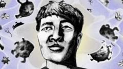 Polenler arasında bir adamın çizimi