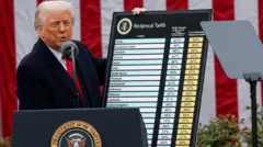 राष्ट्रपति ट्रम्प ट्यारिफ घोषणा गर्दै