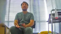 Ricky Sawyer, filmed undercover, in his pop-up clinic 