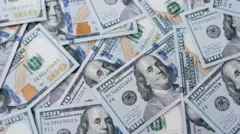 تصویری از چند اسکناس صد دلاری