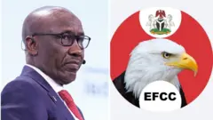 Haɗin hoto na Mele Kyari da bajon EFCC