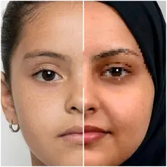 د ندا د ماشومتوب او پېغلوټې د وخت دوه سره ورته انځورونه