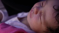 Close-up of Khadija's unnamed baby sleeping
