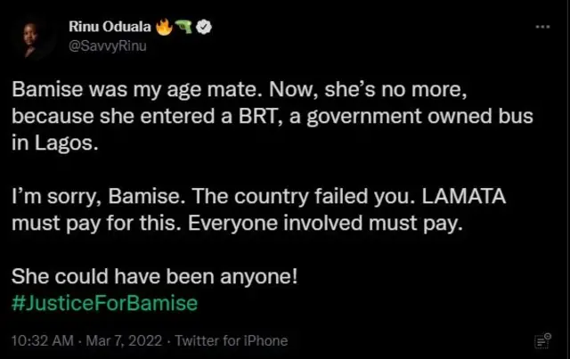 Social media influencer react via twitter post