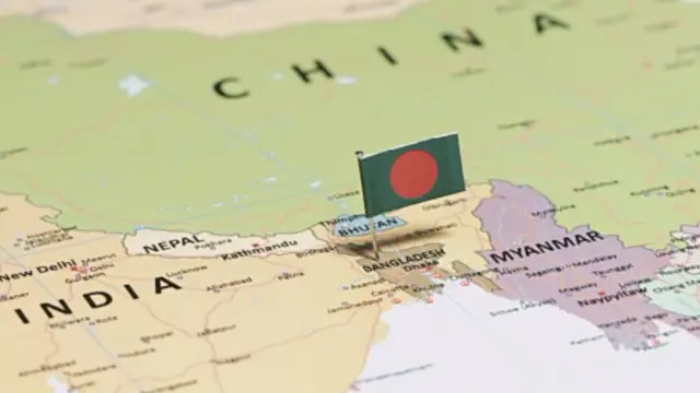 দক্ষিণ এশিয়ার ম্যাপ, মাঝে বাংলাদেশের পতাকা