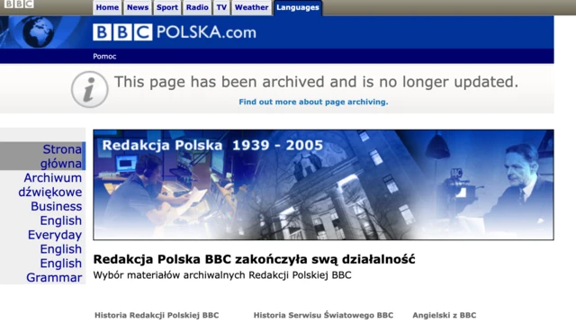 Zrzut ekranu głównej strony serwisu polskiego z 2005 r.