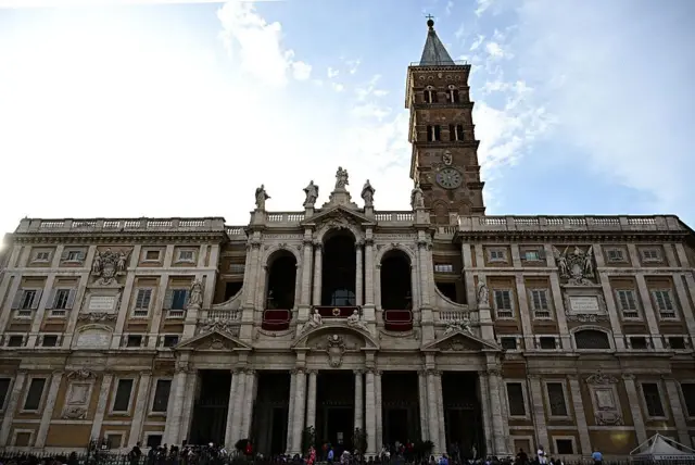 The facade of the Basilica Santa Maria Maggiore
