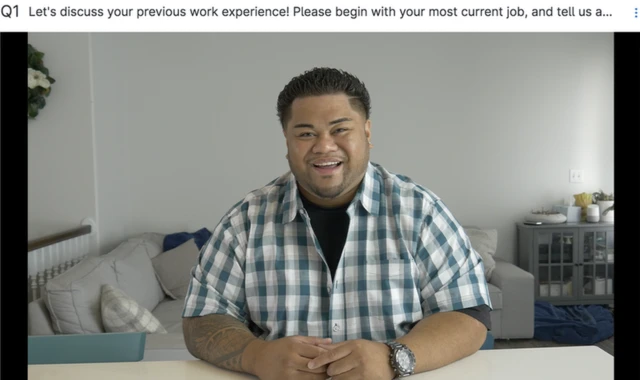 фрагмент из видеорезюме HireVue