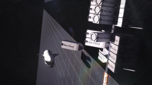 ਔਰਬਿਟ ਵਿੱਚ ਇੱਕ ਸਟਾਰਕਲਾਉਡ ਡੇਟਾ ਸੈਂਟਰ ਦੀ ਇਕ ਕਲਪਿਤ ਤਸਵੀਰ