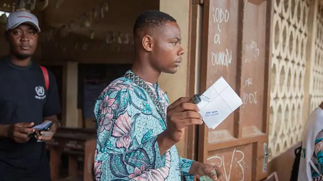 Voters for one polling station in Benin on 11 January to cast ballots for parliamentary election
