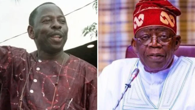 Ken Saro-Wiwa and Nigeria president Bola Tinubu