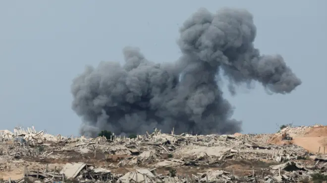 Smoke above Gaza.
