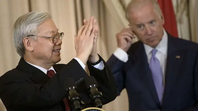 Tổng bí thư Nguyễn Phú Trọng gặp gỡ Tổng thống Joe Biden hồi tháng 7/2015