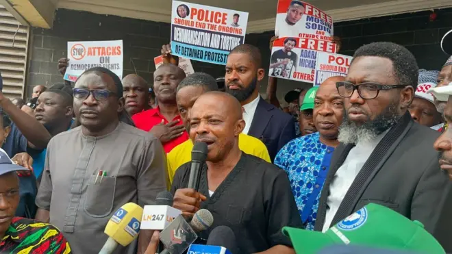 Joe Ajaero and Nigeria Labour Congress members