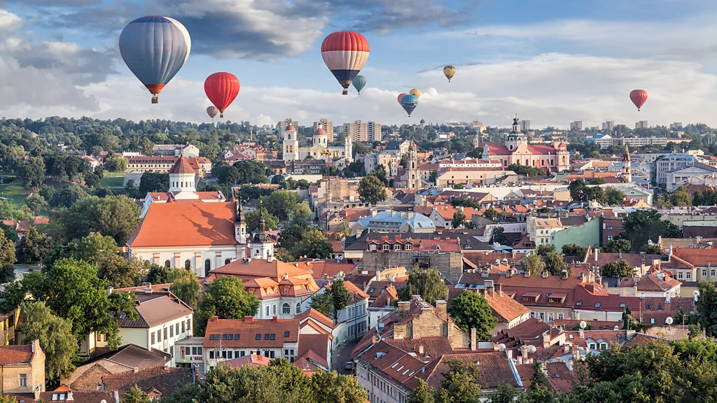 Hot air balloons over Vilnius