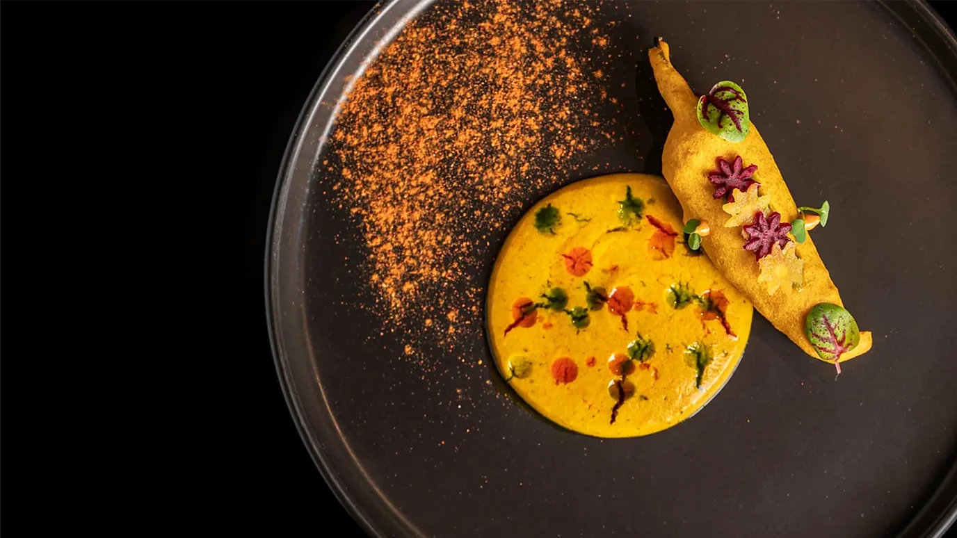 A close-up image of a dish at SoNoMa in Kyoto