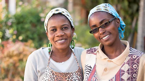 Two woman smiling in Namibia