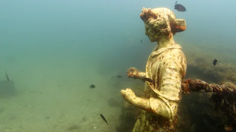 Pomona Pictures The underwater statues at Baiae are replicas but still feel "ghostly and sublime" (Credit: Pomona Pictures)