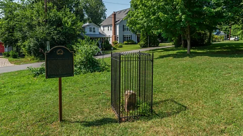 The Washington Post/Getty Images Many of the boundary stones are on people's property, and several are in parks (Credit: The Washington Post/Getty Images)