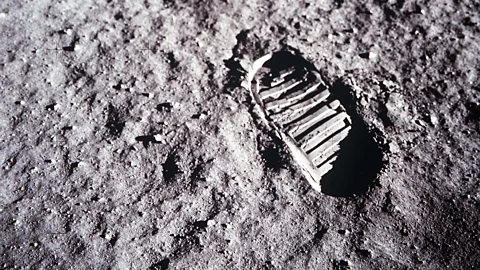 Nasa A close up of a lone boot print left by Buzz Aldrin on the Moon (Credit: Nasa)
