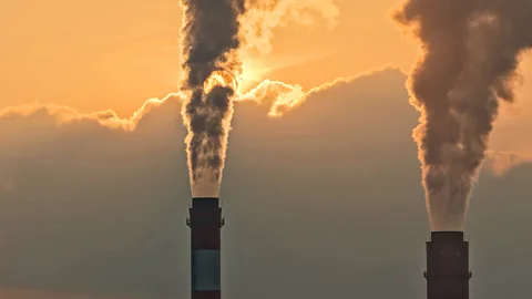 (AFP/ Getty Images Smoke rising from chimneys at a power plant in eastern China (Credit: Getty Images)