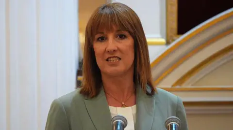 Rachel Reeves gives a speech