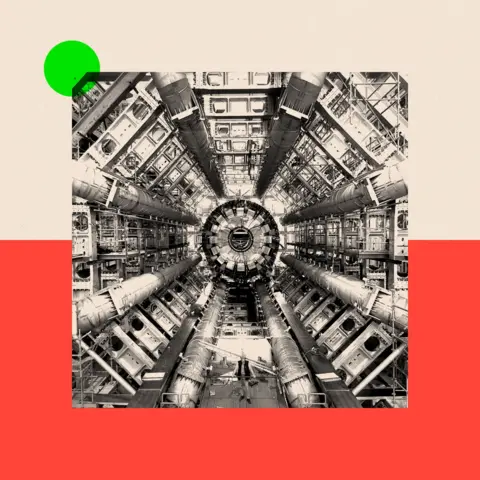 BBC A treated image of a Large Hadron Collider Atlas detector whilst under construction